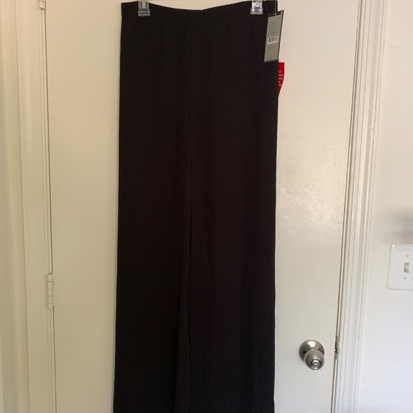 Tahari ASL Timmy Black Wide Leg Chiffon Overlay Pants Sz S NWT - Picture 8 of 8